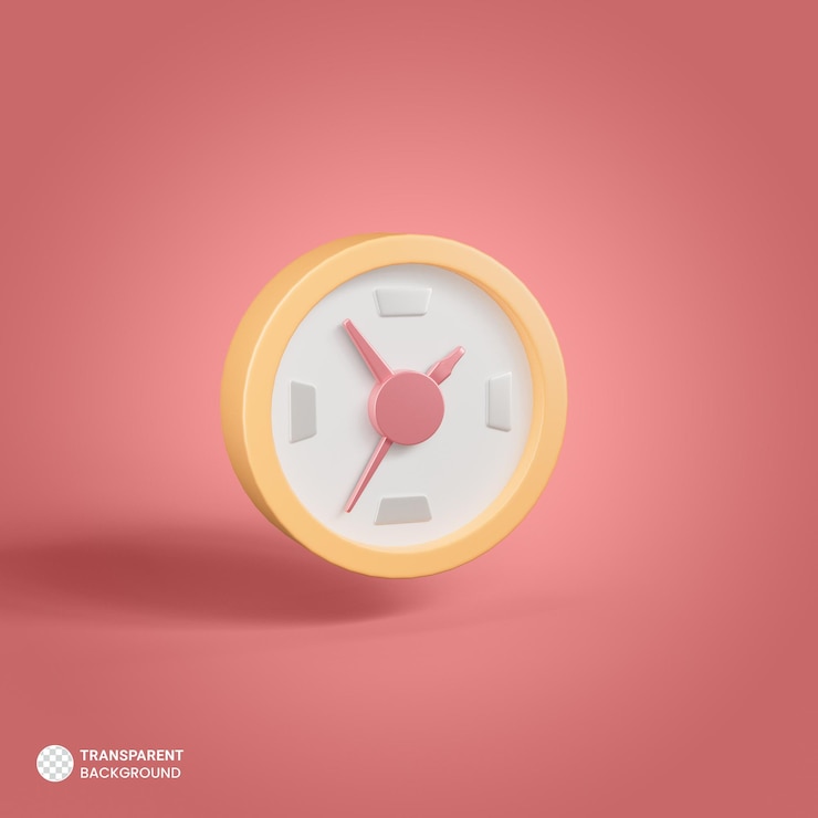 Free PSD alarm clock icon isolated 3d render illustration