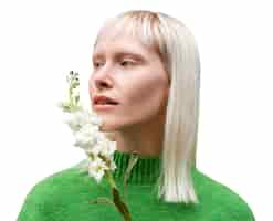 Free PSD albino woman isolated