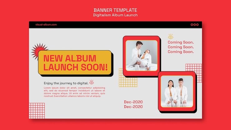 無料PSD 写真付きアルバム発売バナーテンプレート