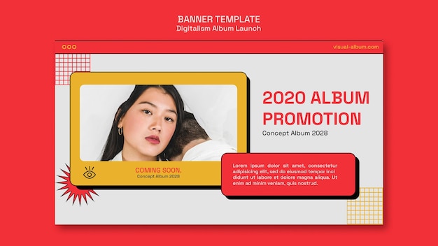 Album launch horizontal banner template