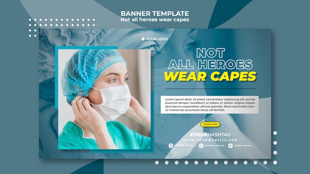 Free PSD not all heroes wear capes banner template