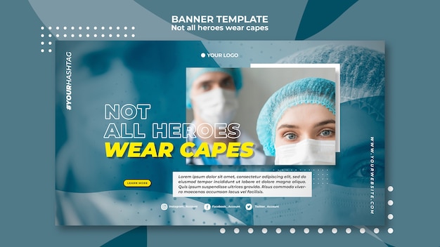 Free PSD not all heroes wear capes banner template