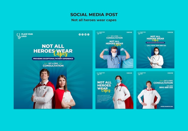 Free PSD not all heroes wear capes concept template