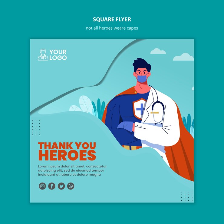 Free PSD not all heroes wear capes flyer concept