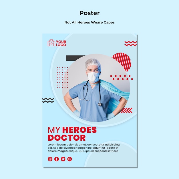 Not all heroes wear capes flyer template