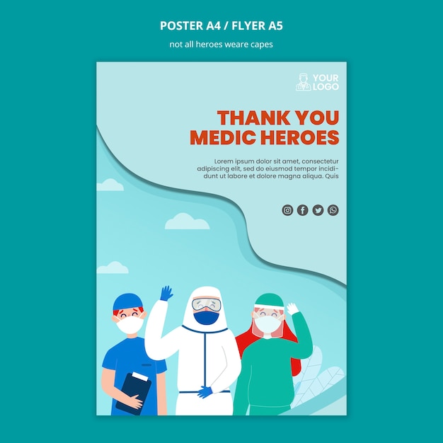 Free PSD not all heroes wear capes poster design