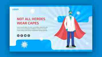 Free PSD not all heroes weare capes banner