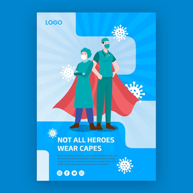 Not all heroes weare capes poster design
