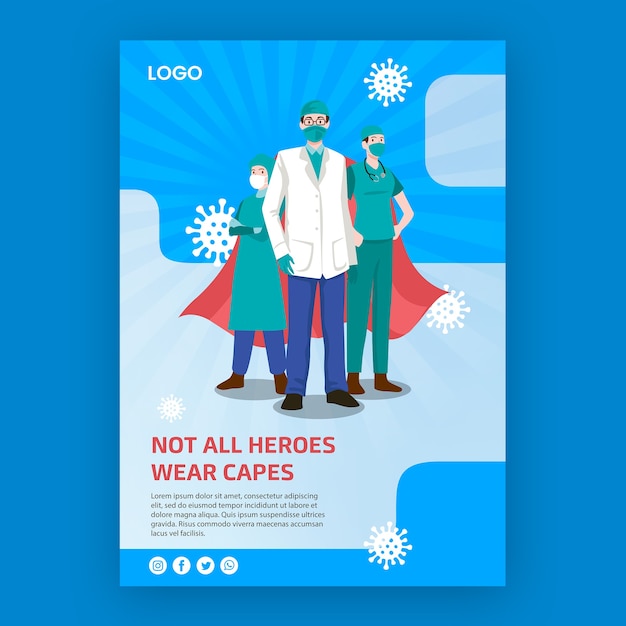 Free PSD not all heroes weare capes poster