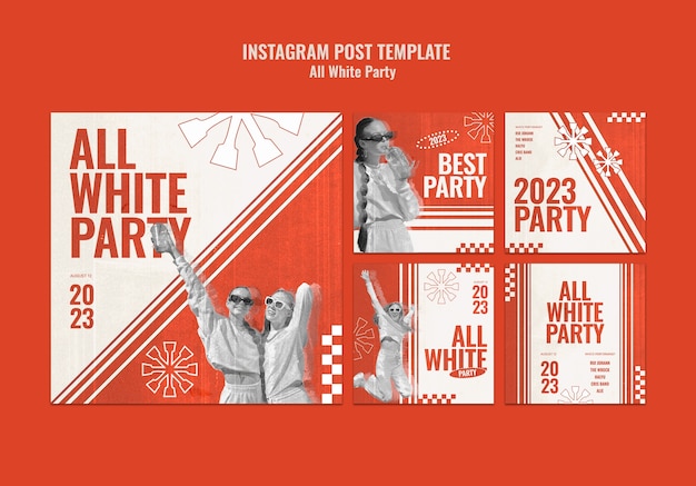 All white party instagram posts