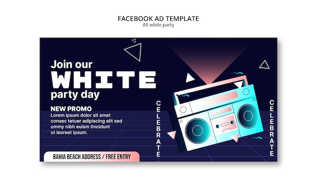 Free PSD all white party template design