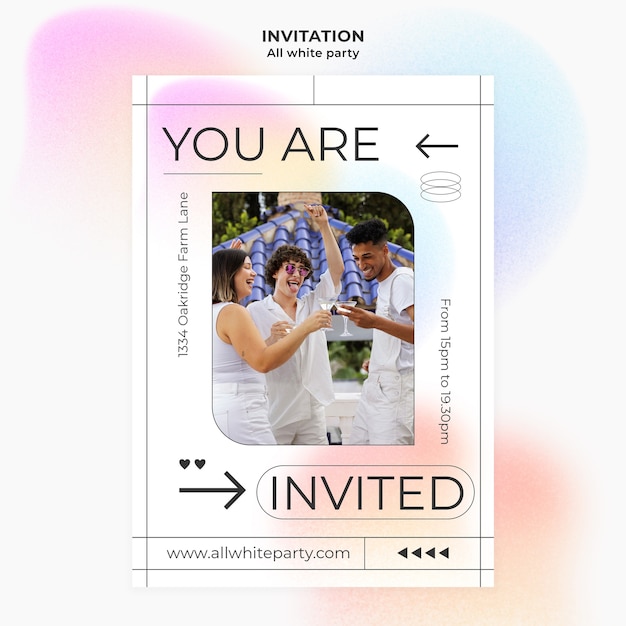 Free PSD all white party template design