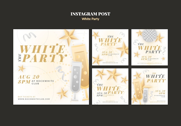 Free PSD all white party template design