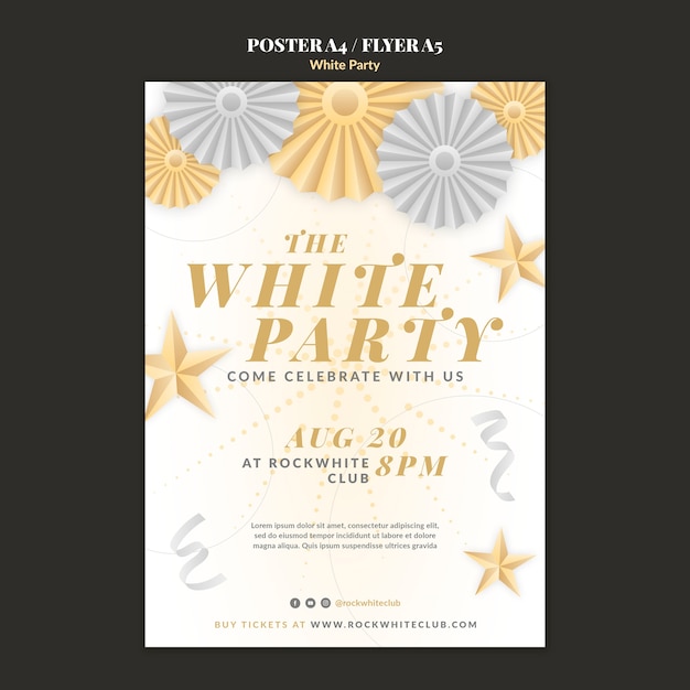 Free PSD all white party template design