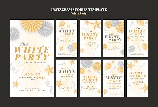 Free PSD all white party template design