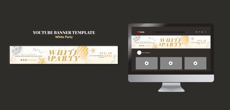 Free PSD all white party template design