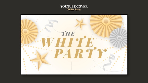 Free PSD all white party template design