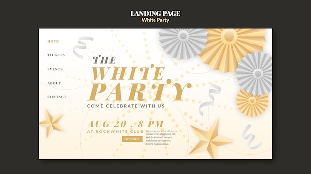 Free PSD all white party template design