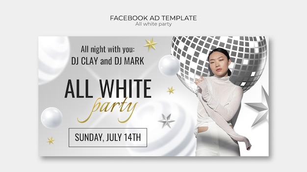 All white party template design