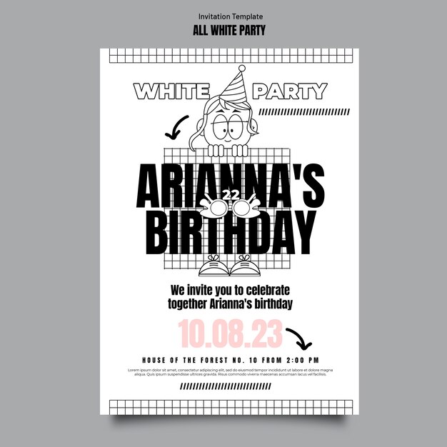All white party template design
