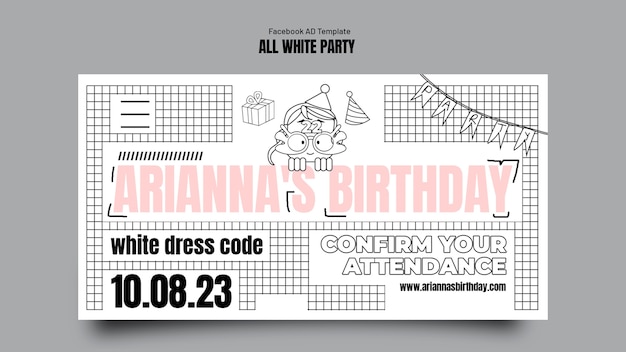 All white party template design
