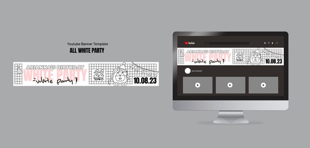 All white party template design