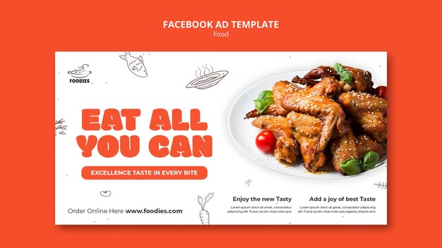 All you can eat restaurant social media promo template