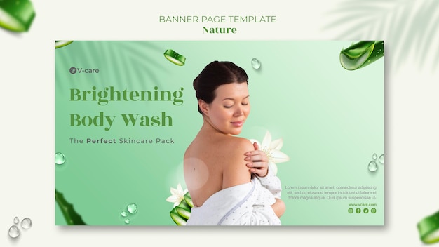 PSD gratuito aloe vera cosmetici naturali banner template design