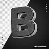 Free PSD alphabet 3d letter b white with black