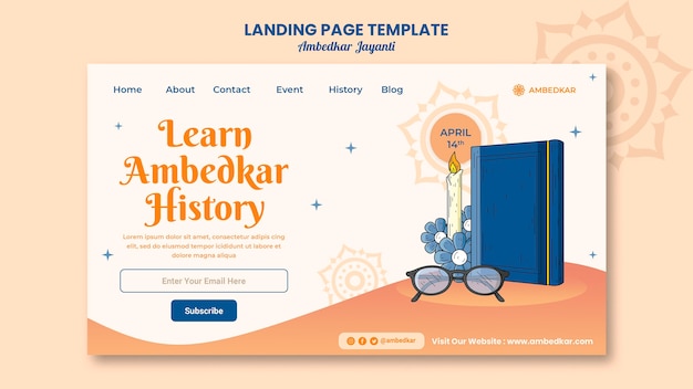 Free PSD ambedkar jayanti landing page template