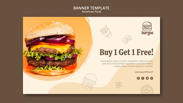 American food banner template concept