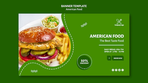 american food banner template design