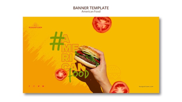 American food banner template design