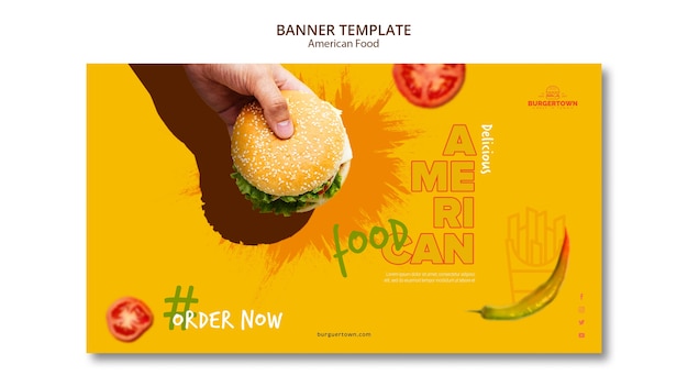 Free PSD american food banner template