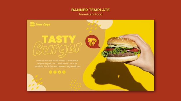 Free PSD american food banner