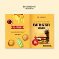 Free PSD american food bifold brochure template