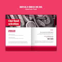 Free PSD american food bifold brochure template