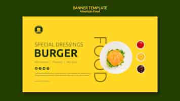 Free PSD american food concept banner template