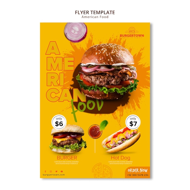 Free PSD american food flyer template