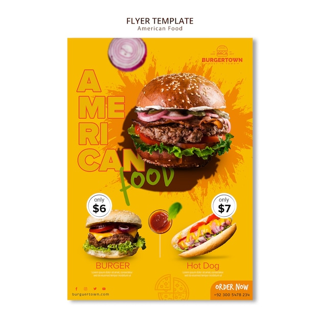 American food flyer template