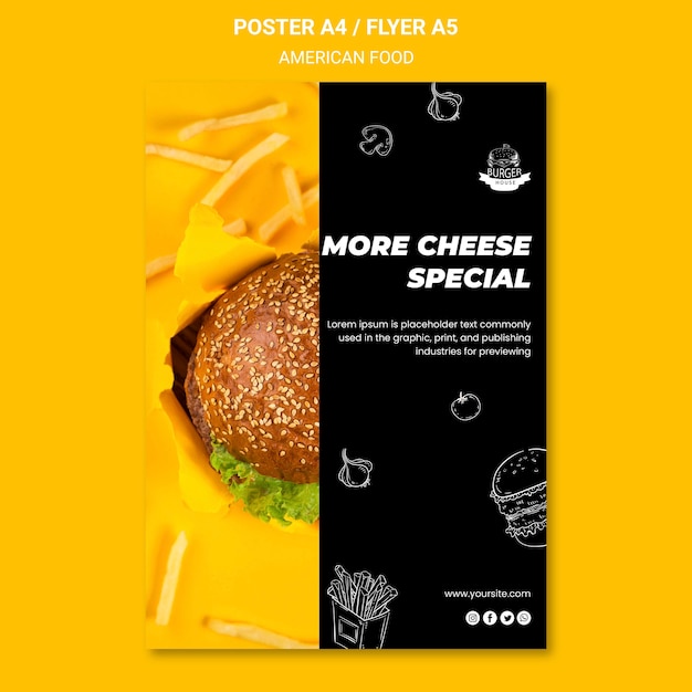 Free PSD american food flyer template