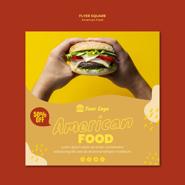 Free PSD american food flyer