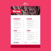 PSD gratuito modello di menu di cibo americano