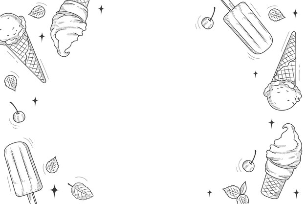 american food outline illustration