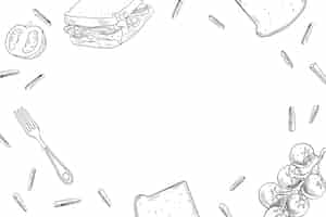 Free PSD american food outline illustration