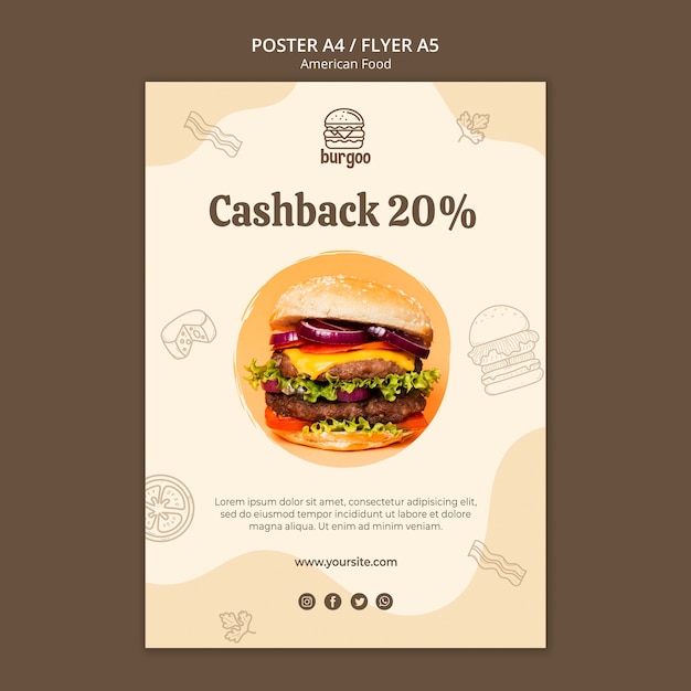 American food poster template