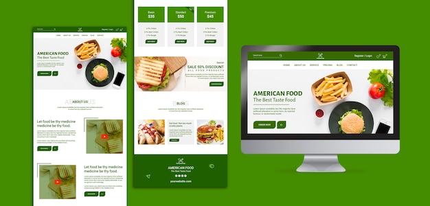 Free PSD american food style stationery