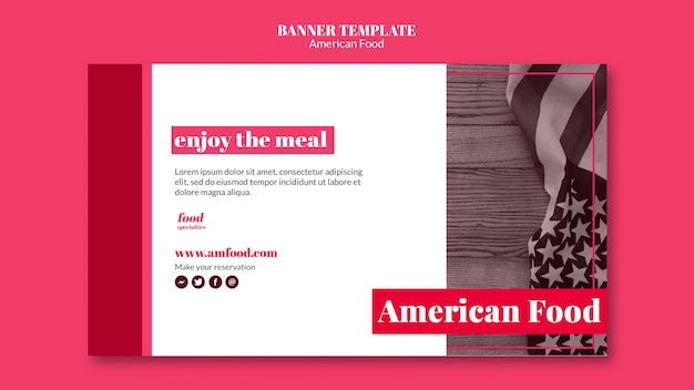 Free PSD american food template banner