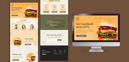 Free PSD american food template concept