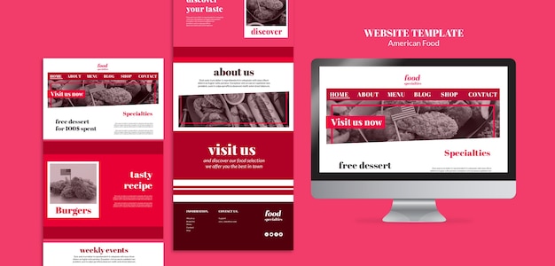 American food website template